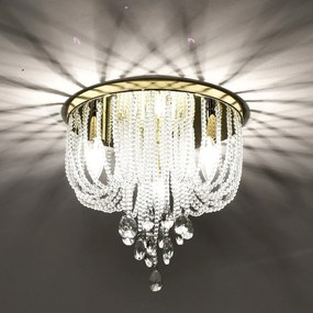 Toolight Toolight, krištáľové stropné svietidlo 3xE14, APP1625-3C, zlatá, OSW-04128