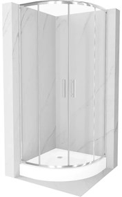 Mexen Rio polkruhová sprchová kabína 70 x 70 cm, transparentnéné, chrómová + závesný bidet Rio, biela- 863-070-070-01-00-4710