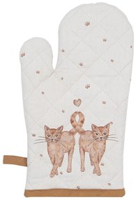 Béžová detská chňapka - rukavice s mačičkami Kitty Cats - 12*21 cm