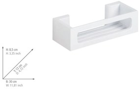 Matne biela plastová kúpeľňová polička bez vŕtania Turbo-loc Bralia – Wenko