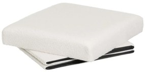 Biely taburet z textílie buklé Ecru – Casa Selección