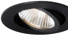Zapustené bodové svetlo čierne 6,8 cm vrátane LED 750 lm stmievateľné IP65 - Gaius