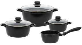 Elo 62440 Basic 4-dielna súprava hliníkových hrncov Black Cast