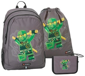 Lego Školská taška s príslušenstvom, 3-dielna súprava (Ninjago, zelená)  (100376255)