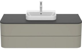 DURAVIT Happy D.2 Plus závesná skrinka pod umývadlo pod dosku, 2 zásuvky, 1300 x 550 x 408 mm, kameňovo šedá matná lakovaná, HP497209292
