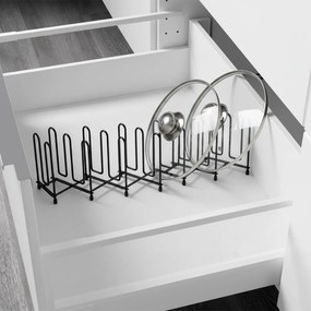 VILDE Organizér na pokrievky a panvice aj knihy HARMONIKA, čierny kov