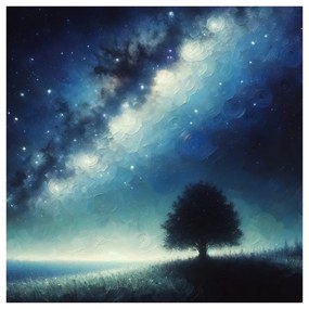Obraz osamelý strom života a galaxia