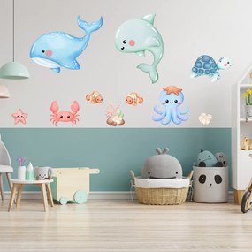 60x120cm Baby morský svet - textilná nálepka na stenu