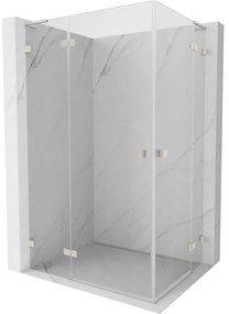 Mexen Lunar, L Duo výklopný sprchový kút 115 x 95 cm, 8mm číre sklo, oceľový profil, 834L-115L-095P-97-00