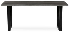 Autronic - Stůl jídelní, 180x90x75 cm, MDF deska, dekor šedý dub, kovová nohy ve tvaru U, černý matný lak - HT-F4218 GREY AKCE NOVINKA