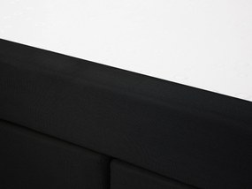 Čierna čalúnená kontinentálna posteľ 140x200 cm ADMIRAL Beliani