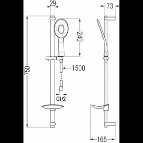 Mexen sprchový set DB73, čierna, 785734584-70