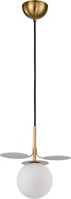 Zlatá moderná závesná lampa Chic-1 guľa 20 cm