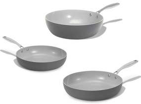 Elmich Sada keramických panvíc Vital 3 ks, 1 wok a 2 panvice, tmavo šedá