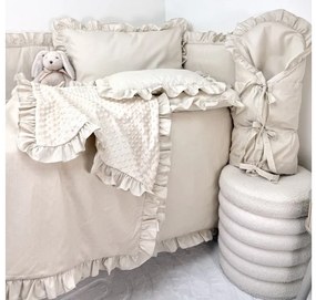 Kompletná béžová výbava do postieľky 5v1 – bavlnená sada pre bábätko