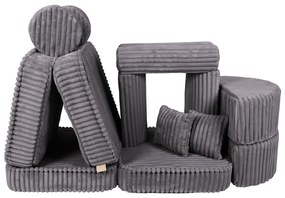 MeowBaby® Churros detská pohovka Max, Jurassic Grey