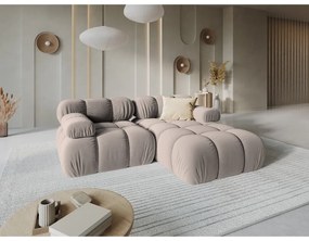 Svetlohnedá zamatová modulárna rohová pohovka (pravý roh) Bellis – Micadoni