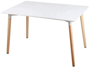 Biely jedálenský set 1+4, stôl BERGEN 120 + stolička BALI MARK