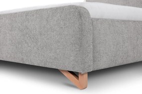 Posteľ Flamingo 180x200 cm, svetlo šedá štruktúrovaná tkanina