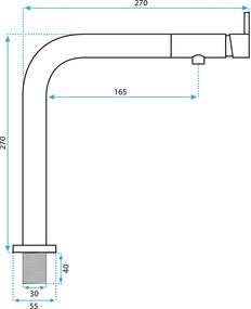 Rea Cole, stojanková drezová batéria h-270, zlatá matná, REA-B2720