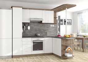 Nabytekmorava Kuchyna s ostrovčekom Bára C farba kuchyne: dub sonoma tmavá / biela, pracovná doska: s pracovnou doskou