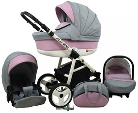 Kombinovaný kočík Raf-pol Alu way - Light pink (3-kombinácia)