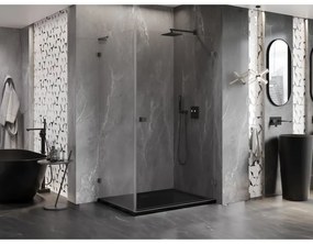 Mexen Lunar-B L výklopný sprchový kút pravý 80 x 70 cm, číre sklo, brúsený grafit, 832L-080-070-66-00-P