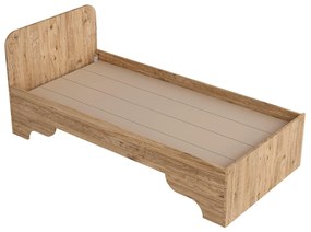 Jednolôžková posteľ 80 cm Poleso 2 (borovica atlantická + béžová) (s roštom). Vlastná spoľahlivá doprava až k Vám domov. 1094827