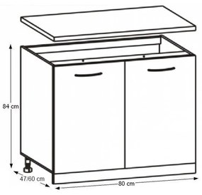 Dolná kuchynská skrinka Hariva New D-80. Vlastná spoľahlivá doprava až k Vám domov. 752781