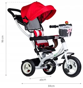 Eco Toys Trojkolka červená s otačaním sedadla