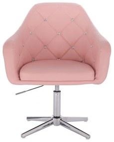 LuxuryForm DESIGN Kreslo ROMA na striebornom kríži - ružové