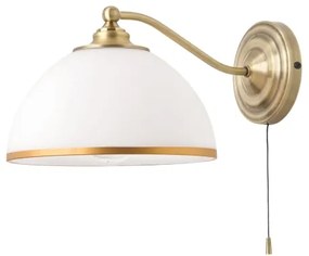 Orion WA 2-1371/1 - Nástenná lampa OLD LAMP 1xE27/40W/230V biela/mosadz