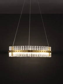 LED stmievateľný platinum zlatý moderný luster Kezo-60