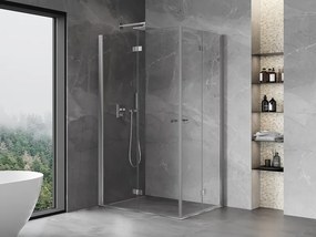 Mexen Mist-F Duo, skladací sprchový kút 90 x 85 cm, číre sklo, chrómový profil, 8A6-090L-085P-01-00