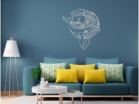 drevko Nálepka na stenu Veľryba Rozmer obrazu: 44,5 x 41 cm, Farba dekorácie: Čierna