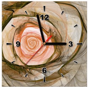 Gario Obraz s hodinami Nádherná ruža fraktál Rozmery: 100 x 40 cm