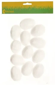 Súprava polystyrénových vajíčok v. 6 cm, 12 ks v balení