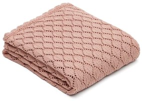 Ružová bavlnená pletená detská deka 70x100 cm Ria – Kave Home