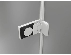 Mexen Lunar-F, 1-krídlový sprchový kút so skladacími dverami, ľavý, 95 x 80 cm, 8mm číre sklo, biely profil, 836-095-080-20-00-L