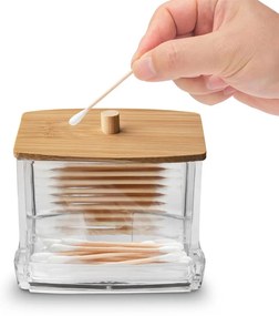 Orion Organizér / Zásobník na vatové tyčinky, s bambusom, WHITNEY