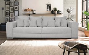 Široká pohovka Rosa, svetlo šedá látka