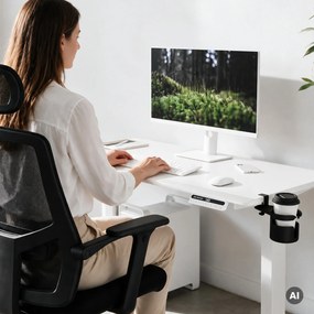 Elektrický stôl s nastaviteľnou výškou ergonomický biely,1200x600 mm: ARIA