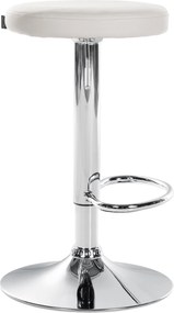 Barová stolička Ponte - koženka, chróm rám - Biela