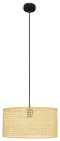 Luster na lanku ALBA 1xE27/15W/230V pr. 40 cm ratan/čierna