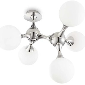 Ideal Lux - Stropné svietidlo NODI 5xE14/28W/230V lesklý chróm/biela