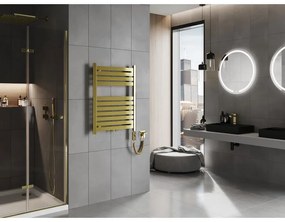 Mexen Uran, elektrické vykurovacie teleso 800x600 mm + vykurovacia tyč 300 W, zlatá lesklá, W105-0800-600-2300-50