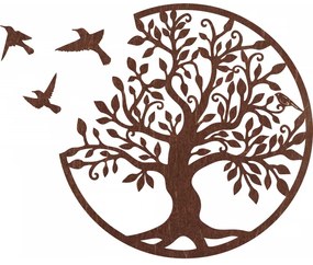 Drevená dekorácia na stenu Strom života s lietajúcimi vtákmi I SENTOP