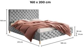 PROXIMA.store - Luxusná čalúnená posteľ EMMY ROZMER: 120 x 200 cm, FARBA NÔH: dub