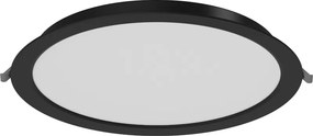 Mexen LDRR, LED stropné svietidlo na zapustenie, priemer 12 cm 30 cm, 24W, studená - 6500K, 1920 lm, čierna - L210-030-2465-70