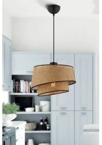 Luster na lankách BARETTE 1xE27/60W/230V hnedá/čierna